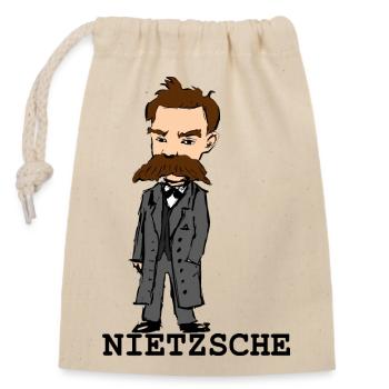 Nietzsche - Verschließbarer Geschenkbeutel aus Baumwolle (14x20cm) - Natur - Vorne