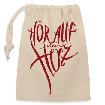 Listen to your heart - Closable cotton gift bag (14x20cm) - nature - Front