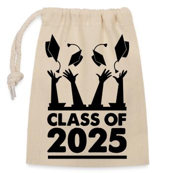 class of 2025 - Closable cotton gift bag (14x20cm) - nature - Front
