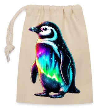 Aurora Borealis Penguin - Closable cotton gift bag (14x20cm) - nature - Front