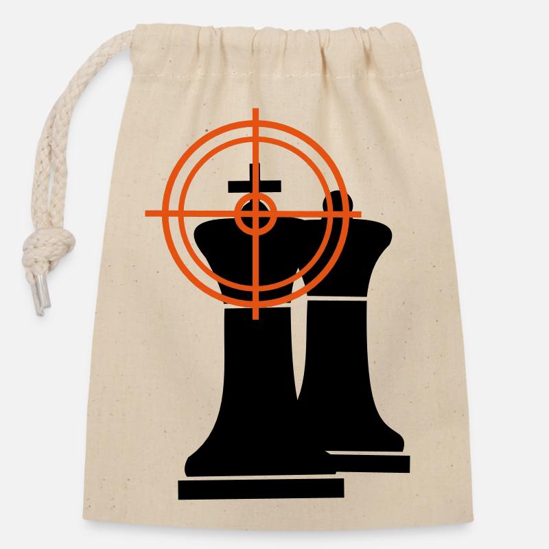 Checkmate - Closable cotton gift bag (14x20cm) - nature