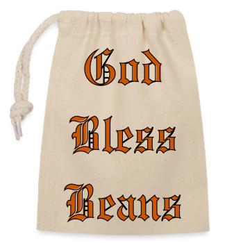 GodBlessBeans - Sac cadeau en coton avec cordon (14 x 20 cm) - nature - Devant