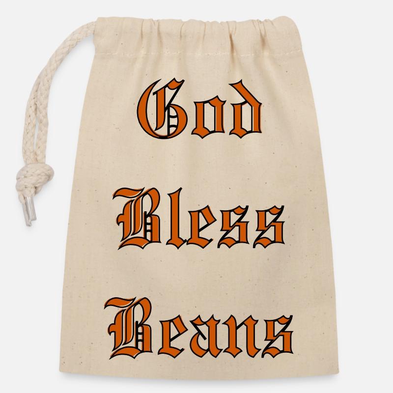 GodBlessBeans - Closable cotton gift bag (14x20cm) - nature