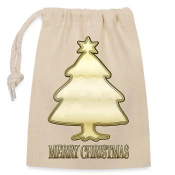 Tannenbaum - Verschließbarer Geschenkbeutel aus Baumwolle (14x20cm) - Natur - Vorne