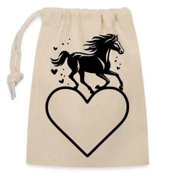 Cadre pour cheval - Sac cadeau en coton avec cordon (14 x 20 cm) - nature - Devant