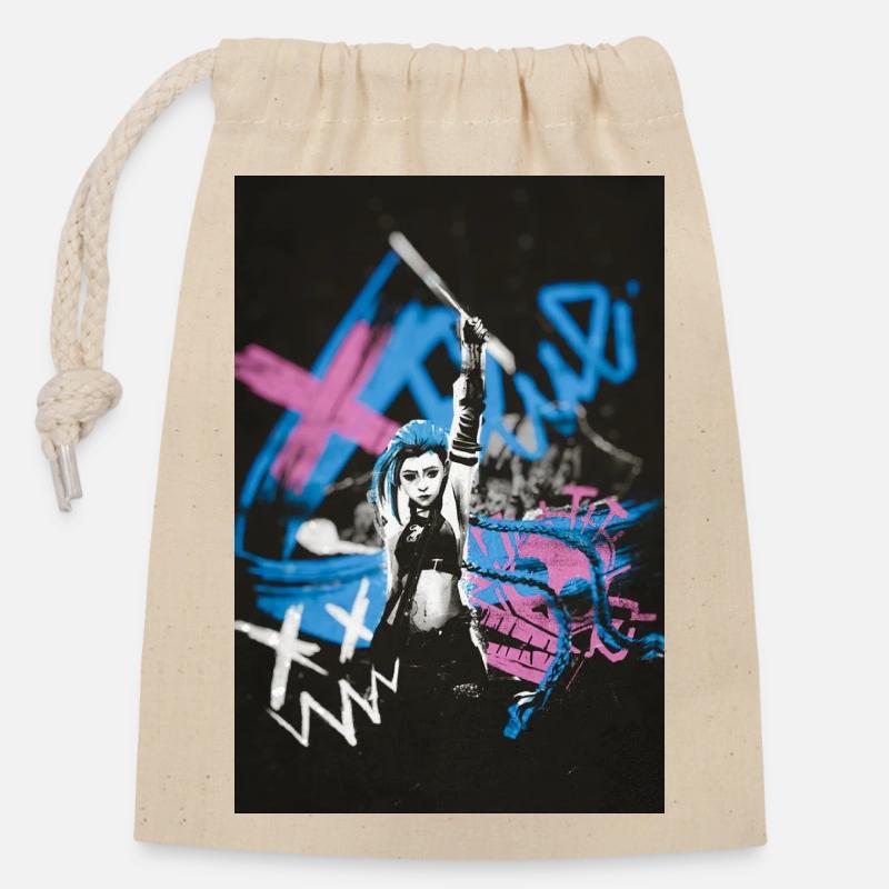 Paint town blue - Sac cadeau en coton avec cordon (14 x 20 cm) - nature