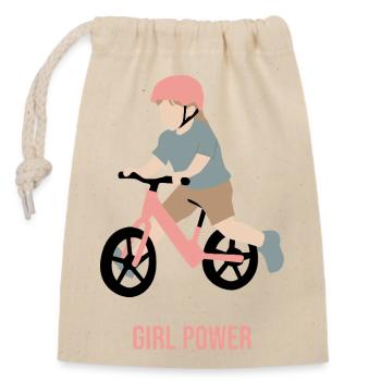 Girl Power - Sac cadeau en coton avec cordon (14 x 20 cm) - nature - Devant
