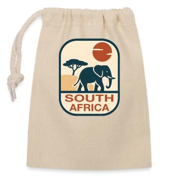 South Africa Elefant Afrika - Verschließbarer Geschenkbeutel aus Baumwolle (14x20cm) - Natur - Vorne