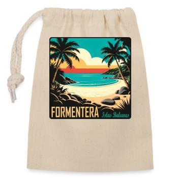 Formentera Balearic Islands - Closable cotton gift bag (14x20cm) - nature - Front