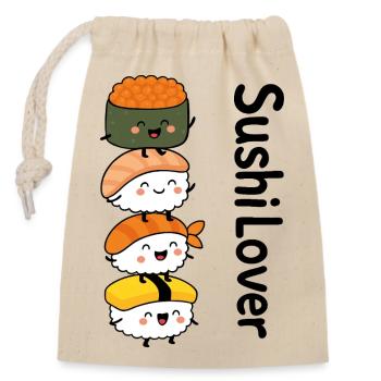 Sushi Lover – Tower of Cuteness - Closable cotton gift bag (14x20cm) - nature - Front