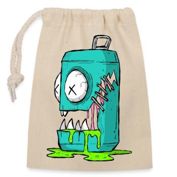 Monster Dose Cartoon Comic - Verschließbarer Geschenkbeutel aus Baumwolle (14x20cm) - Natur - Vorne
