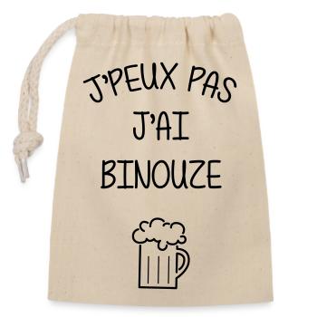 I can't I got drunk - alcohol - Closable cotton gift bag (14x20cm) - nature - Front