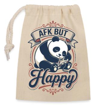 AFK Panda Thème Happy Gaming - Sac cadeau en coton avec cordon (14 x 20 cm) - nature - Devant