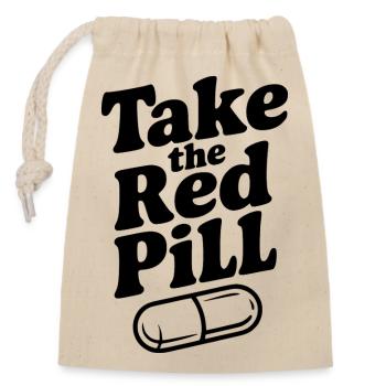 Take the Red Pill - Closable cotton gift bag (14x20cm) - nature - Front