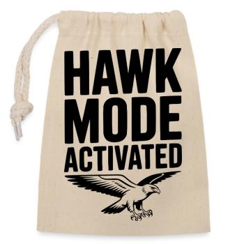 Hawk Mode Activated - Closable cotton gift bag (14x20cm) - nature - Front