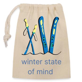 winter state of mind - Closable cotton gift bag (14x20cm) - nature - Front
