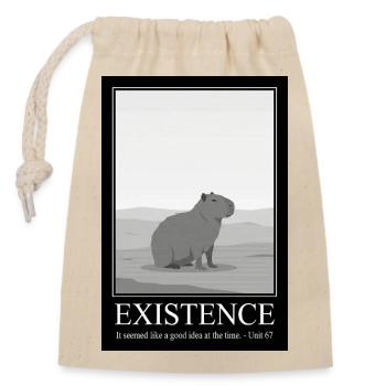 Funny Existence Quote - Capybara Sarcasm - Closable cotton gift bag (14x20cm) - nature - Front