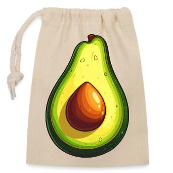 Avocado - Verschließbarer Geschenkbeutel aus Baumwolle (14x20cm) - Natur - Vorne