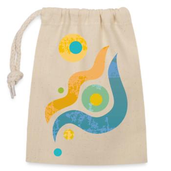 Yoga design_44 - Sac cadeau en coton avec cordon (14 x 20 cm) - nature - Devant