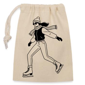 skate - Closable cotton gift bag (14x20cm) - nature - Front