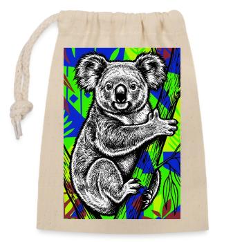 Koala - Verschließbarer Geschenkbeutel aus Baumwolle (14x20cm) - Natur - Vorne
