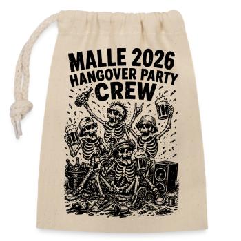Équipe de la fête de la gueule de bois Malle 2026 - Sac cadeau en coton avec cordon (14 x 20 cm) - nature - Devant