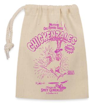 Poulet Pimenté Retro Violet - Sac cadeau en coton avec cordon (14 x 20 cm) - nature - Devant