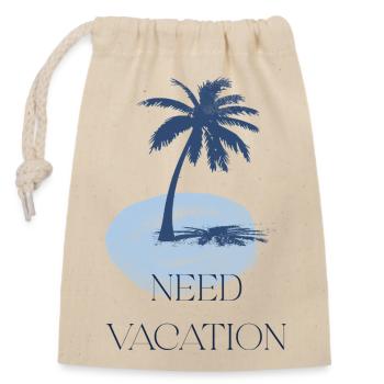 Rêves de vacances à Palm Island - Sac cadeau en coton avec cordon (14 x 20 cm) - nature - Devant