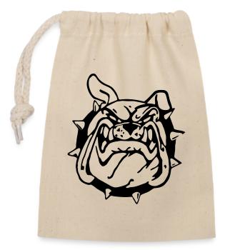 Bulldog Anglais, le sourire trompeur... - Sac cadeau en coton avec cordon (14 x 20 cm) - nature - Devant
