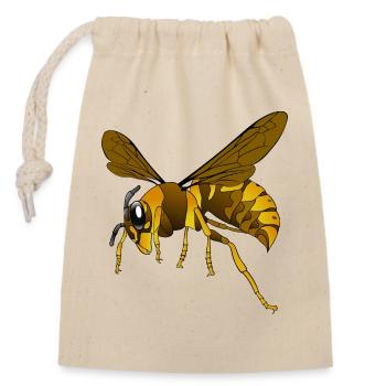 hornet - Verschließbarer Geschenkbeutel aus Baumwolle (14x20cm) - Natur - Vorne