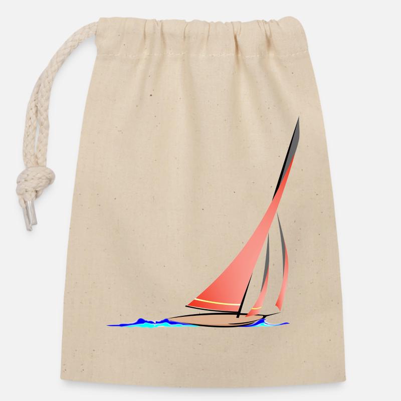 sailboat speed - Closable cotton gift bag (14x20cm) - nature