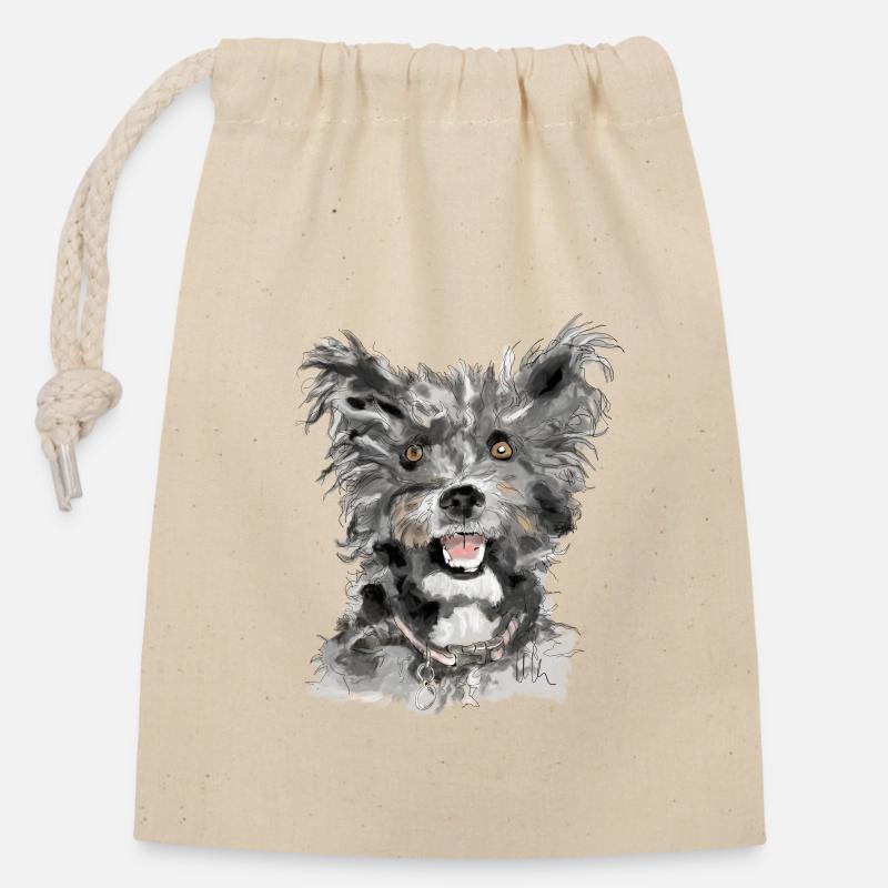 Pumi - Closable cotton gift bag (14x20cm) - nature