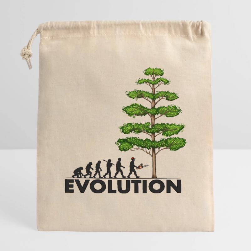 Tronçonneuse Evolution Grey Big Tree Sac cadeau en coton avec cordon (14 x 20 cm)