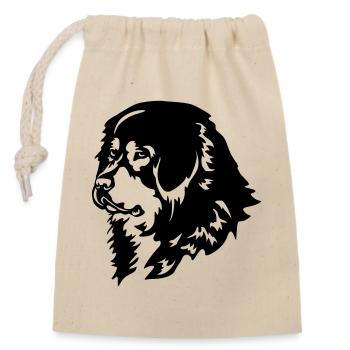 Tibetan Dog Head - Closable cotton gift bag (14x20cm) - nature - Front