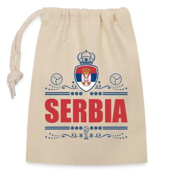 SERBIA - Closable cotton gift bag (14x20cm) - nature - Front