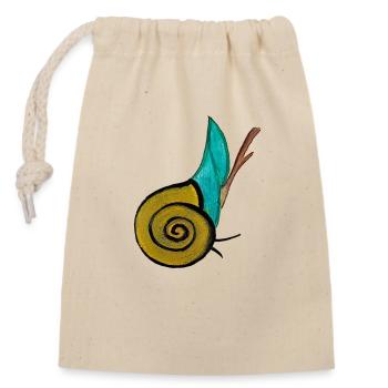golden snail - Verschließbarer Geschenkbeutel aus Baumwolle (14x20cm) - Natur - Vorne