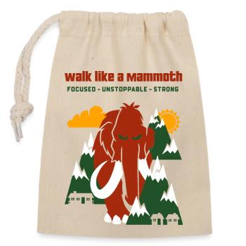Walk Like A Mammoth - Verschließbarer Geschenkbeutel aus Baumwolle (14x20cm) - Natur - Vorne