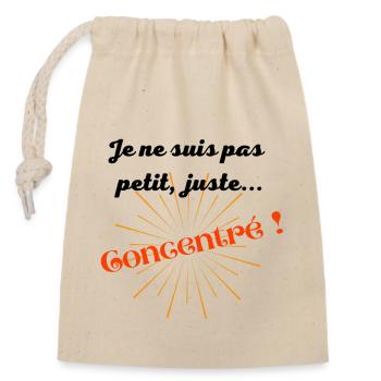Pour vous qui voulez être remarqués ! - Sac cadeau en coton avec cordon (14 x 20 cm) - nature - Devant