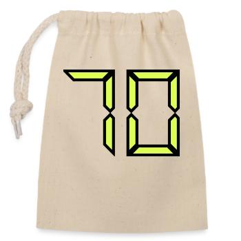 70. 70 YEARS. 70TH ANNIVERSARY. BIRTHDAY 70 YEARS. - Closable cotton gift bag (14x20cm) - nature - Front