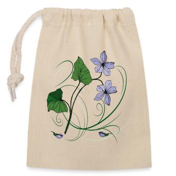 Blumenranke, Fleurs, Wildblumen - Sac cadeau en coton avec cordon (14 x 20 cm) - nature - Devant