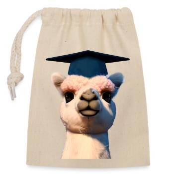 Baccalauréat Diplômé Alpaga Certificat de fin d’études - Sac cadeau en coton avec cordon (14 x 20 cm) - nature - Devant