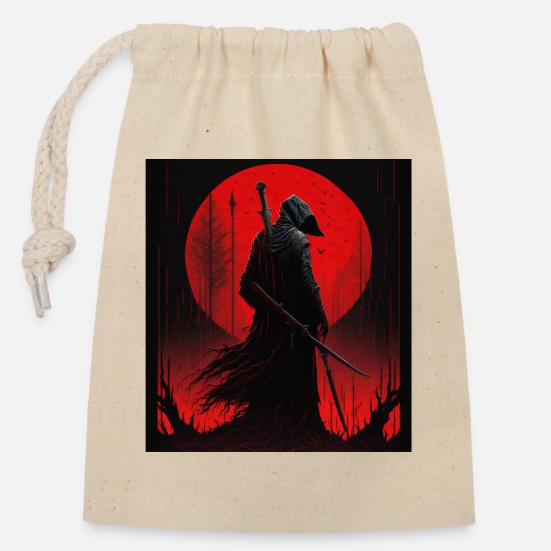 Sensenmann: Faucheuse - Sac cadeau en coton avec cordon (14 x 20 cm) - nature