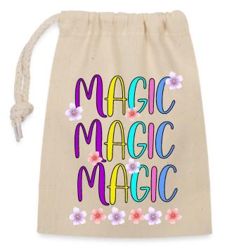 Farben MAGIC Words Design - Verschließbarer Geschenkbeutel aus Baumwolle (14x20cm) - Natur - Vorne