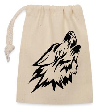 Wolf Club - Verschließbarer Geschenkbeutel aus Baumwolle (14x20cm) - Natur - Vorne