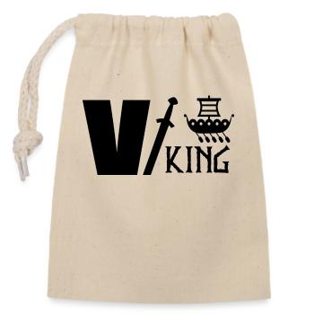 Viking - Closable cotton gift bag (14x20cm) - nature - Front