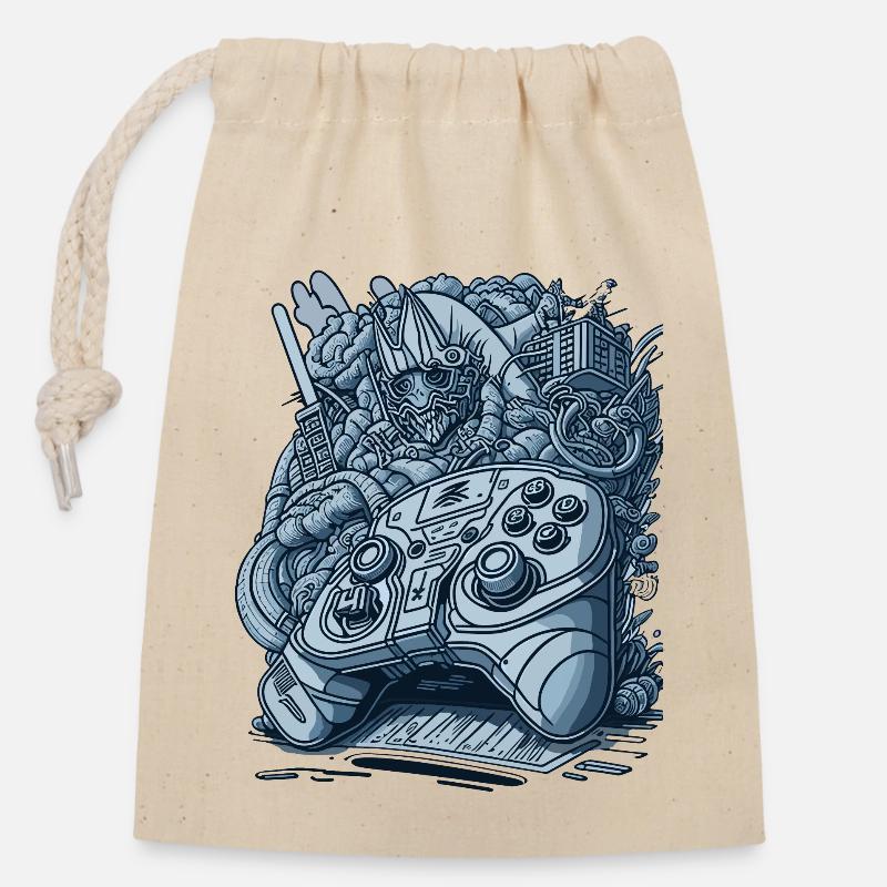 Scrap controller - Closable cotton gift bag (14x20cm) - nature