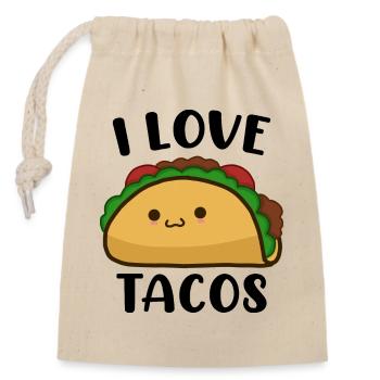 I Love Tacos Funny Food Lover - Closable cotton gift bag (14x20cm) - nature - Front