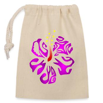 KIANA (violet) - Sac cadeau en coton avec cordon (14 x 20 cm) - nature - Devant