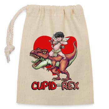 Cupid Armor T Rex Heart Valentinstag Cupid Rex - Verschließbarer Geschenkbeutel aus Baumwolle (14x20cm) - Natur - Vorne