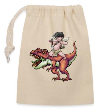Cupid Armor T Rex Heart Valentinstag Cupid Rex - Verschließbarer Geschenkbeutel aus Baumwolle (14x20cm) - Natur - Vorne